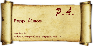 Papp Álmos névjegykártya